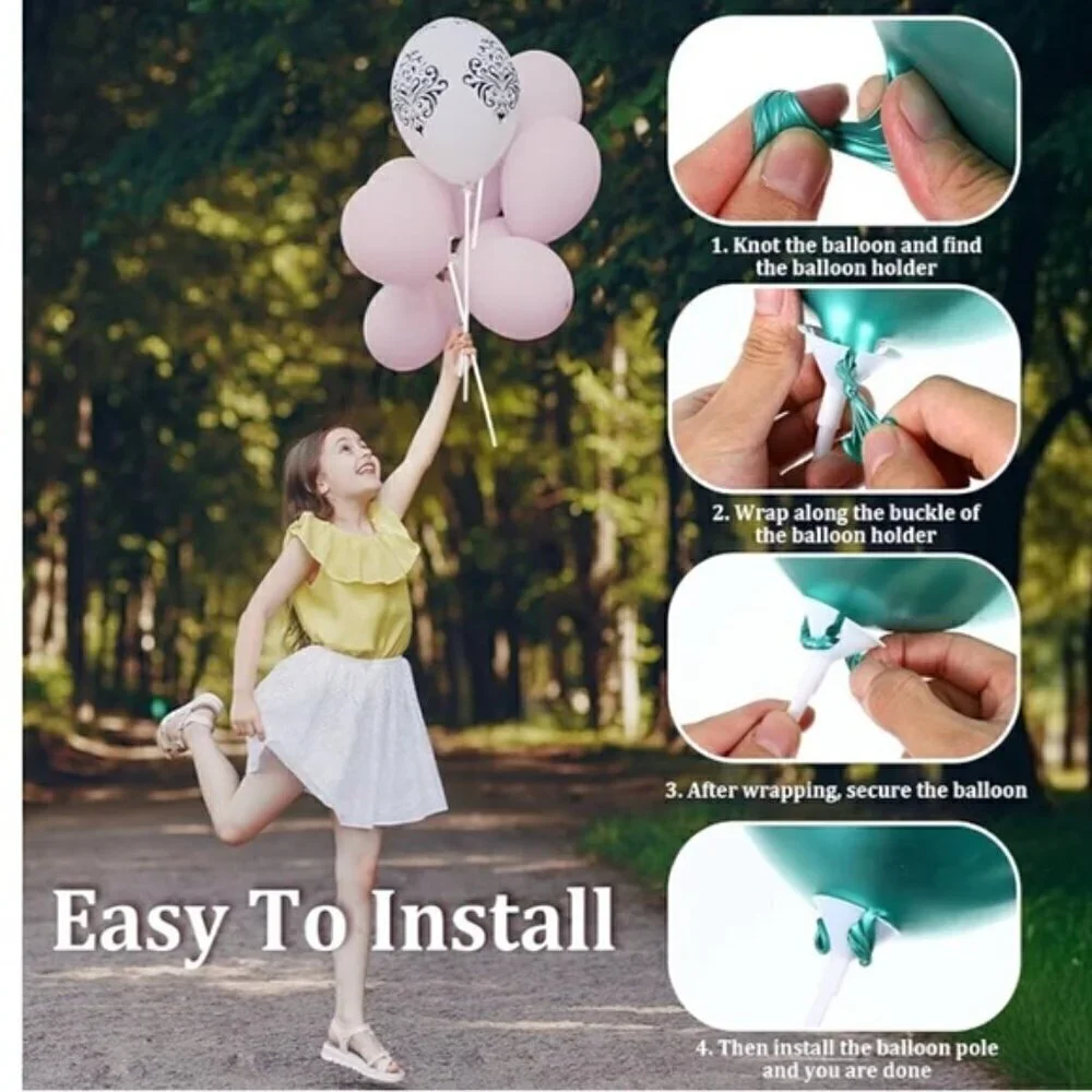 17 White Balloon Sticks for Parties